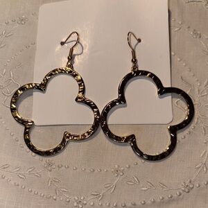 Gold Clover Hoop Earrings, size in pics  $19
